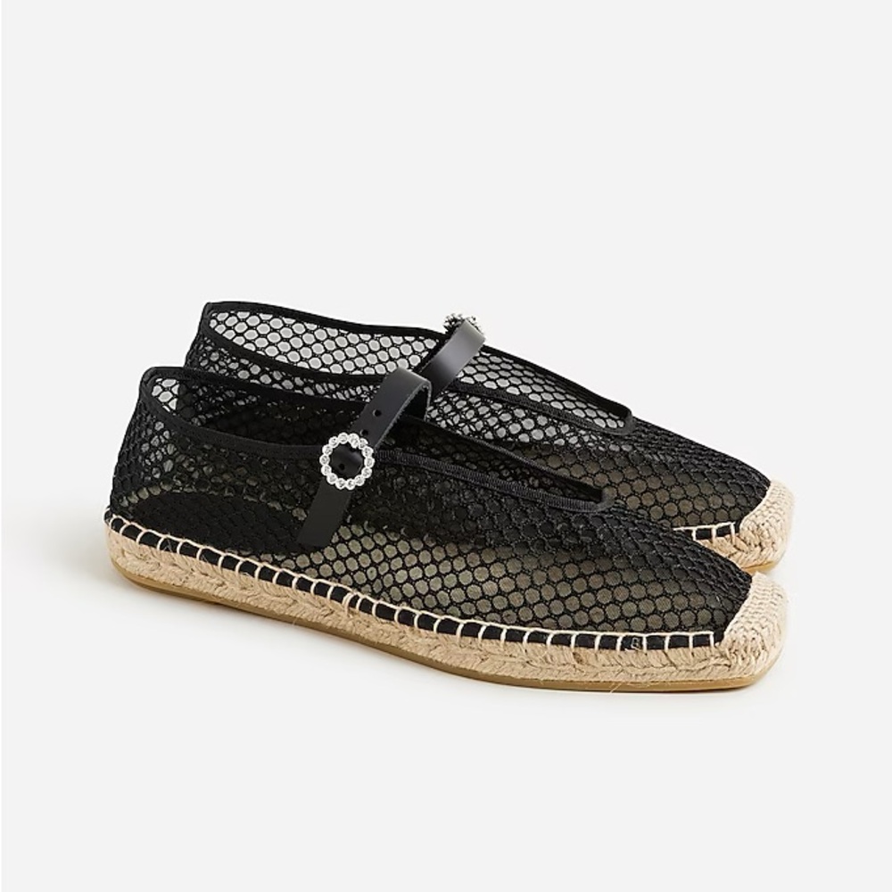 NIB J.Crew Made-in-Spain Mary Jane espadrilles in mesh size 8.5